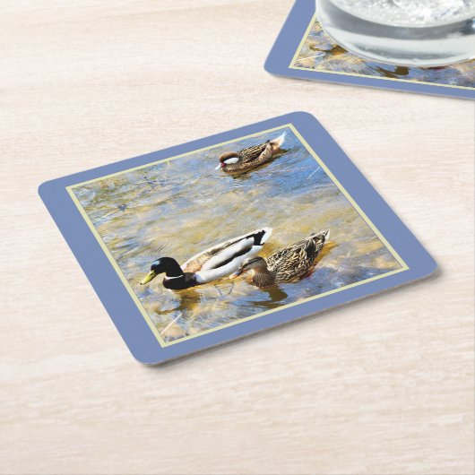 Dessous-de-verre Carré En Papier Canards (Incliné)