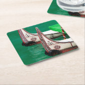 Dessous-de-verre Carré En Papier Canoë autochtone (Incliné)