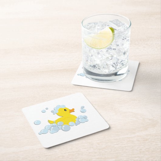 Dessous-de-verre Carré En Papier Caoutchouc en caoutchouc en bulles (En situation)