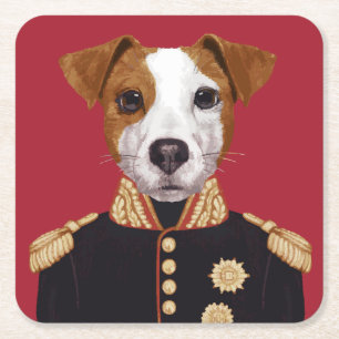 Dessous-de-verre Carré En Papier Capitaine Jack Russell