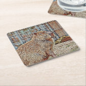 Dessous-de-verre Carré En Papier Capybara (Incliné)