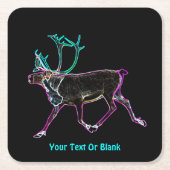 Dessous-de-verre Carré En Papier Caribou électrique (Devant)