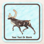 Dessous-de-verre Carré En Papier Caribou/Reindeer d'art populaire (Devant)