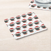 Dessous-de-verre Carré En Papier Carlin Chien race Étoiles de Noël (Incliné)