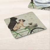 Dessous-de-verre Carré En Papier Carlins à vélo (Incliné)