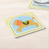 Dessous-de-verre Carré En Papier Carousel Lion par Juin Erica Vess (Incliné)