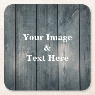 Dessous-de-verre Carré En Papier Carré en bois personnalisé avec votre propre photo