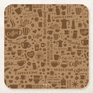 Dessous-de-verre Carré En Papier Carré Motif café