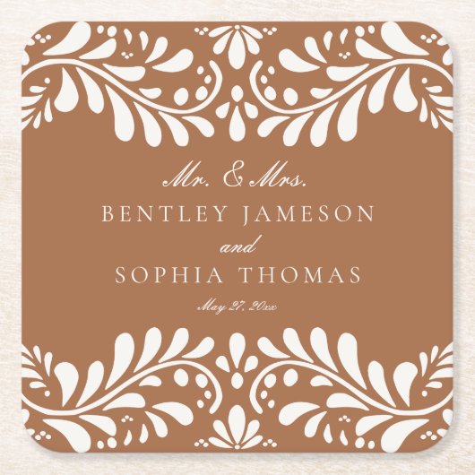 Dessous-de-verre Carré En Papier Carreau de Talavera en argile Style Espagnol Maria (Devant)