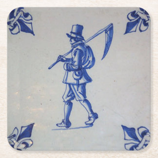 Dessous-de-verre Carré En Papier Carreaux bleus Delft - Modèle