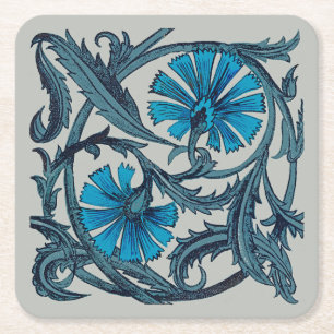 Dessous-de-verre Carré En Papier Carreaux décoratifs rustiques d'art floral antique