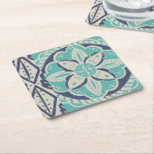Dessous-de-verre Carré En Papier Carrelage bleu Batik IV (Incliné)