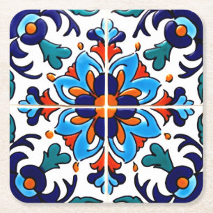 Dessous-de-verre Carré En Papier Carrelage Talavera Mexicaine No 9