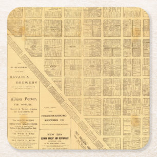 Dessous-de-verre Carré En Papier Carte d'affaires de San Francisco