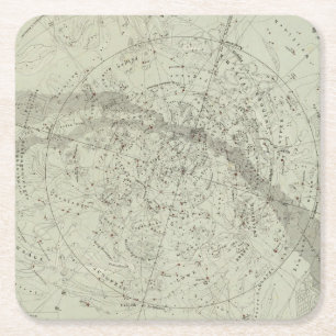 Dessous-de-verre Carré En Papier Carte de ciel nocturne de Norther