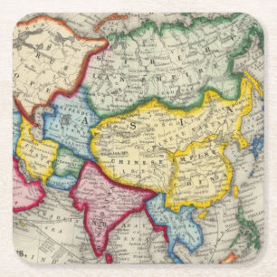 Dessous-de-verre Carré En Papier Carte de l'Asie