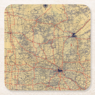 Dessous-de-verre Carré En Papier Carte de norme du Minnesota