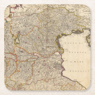 Dessous-de-verre Carré En Papier Carte de région de Venise, Italie
