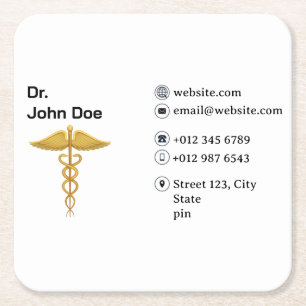 Dessous-de-verre Carré En Papier Carte de visite professionnel Médicale