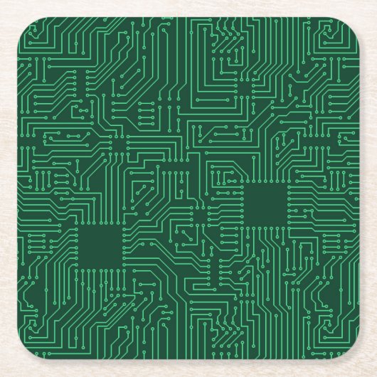 Dessous-de-verre Carré En Papier Carte d'ordinateur (Devant)