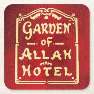 Dessous-de-verre Carré En Papier Carte du dessous de verre du Garden of Allah Hotel