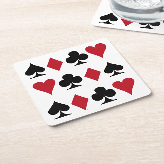 Dessous-de-verre Carré En Papier Cartes de jeu (Incliné)