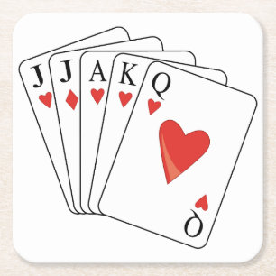 Dessous-de-verre Carré En Papier Cartes de jeu Euchre