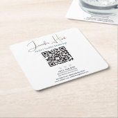 Dessous-de-verre Carré En Papier cartes de visite professionnels avec code QR (Incliné)