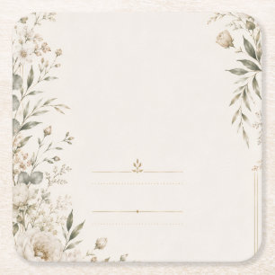 Dessous-de-verre Carré En Papier Carton d'invitation de mariage Héritage avec Botan