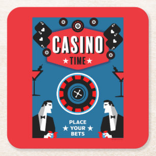 Dessous-de-verre Carré En Papier Casino Gambling Poker Roulette