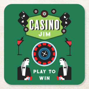 Dessous-de-verre Carré En Papier Casino Gambling Poker Roulette