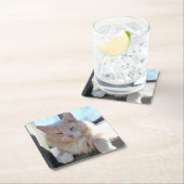 Dessous-de-verre Carré En Papier Cat (En situation)