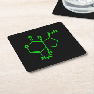 Dessous-de-verre Carré En Papier Catnip Nepetalactone Formule chimique moléculaire