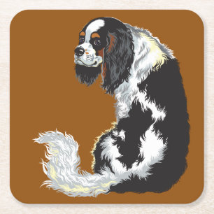 Dessous-de-verre Carré En Papier cavalier roi charles spaniel