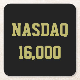 Dessous-de-verre Carré En Papier Célébration du marché Stock NASDAQ 16000