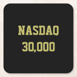 Dessous-de-verre Carré En Papier Célébration du NASDAQ 30000 en Bourse