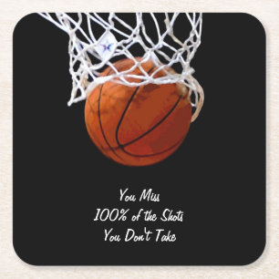 Dessous-de-verre Carré En Papier Célèbre Citation Motivationnelle Basketball