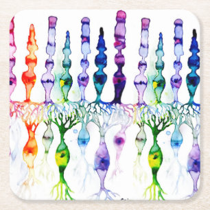 Dessous-de-verre Carré En Papier Cellules cônes cellules tiges et neurone bipolaire