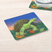 Dessous-de-verre Carré En Papier Centre de la fête de Tortoise (Incliné)