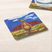 Dessous-de-verre Carré En Papier Centre du parti Kangaroo (Incliné)