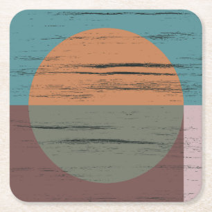 Dessous-de-verre Carré En Papier Cercle Orange Et Vert