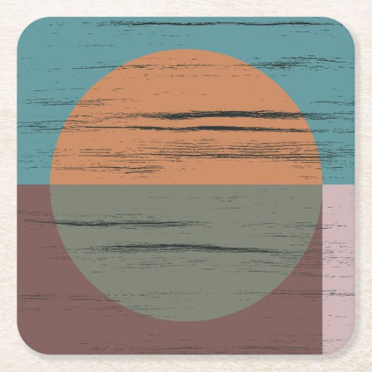 Dessous-de-verre Carré En Papier Cercle Orange Et Vert (Devant)