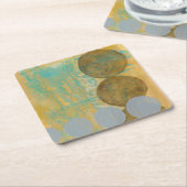 Dessous-de-verre Carré En Papier Cercles Brown et gris foncés avec des nombres (Incliné)