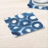 Dessous-de-verre Carré En Papier Cercles d'impression en aquarelle d'Indigio (Incliné)