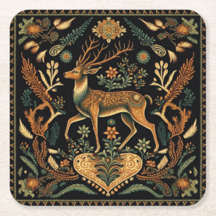 Dessous-de-verre Carré En Papier Cerf sauvage rustique