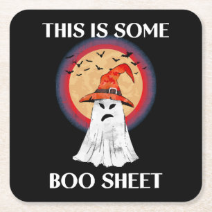 Dessous-de-verre Carré En Papier C'est du papier de Boo Halloween Fantôme Drôle