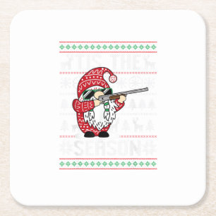Dessous-de-verre Carré En Papier C'Est La Saison Deer Gnome Reindeer Noël