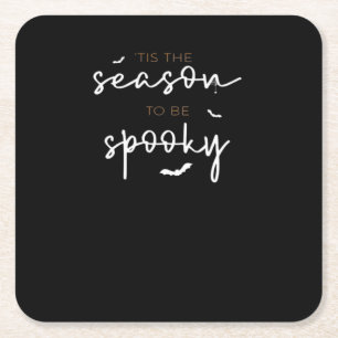 Dessous-de-verre Carré En Papier C'Est La Saison D'Être Éffrayant Halloween Retro C