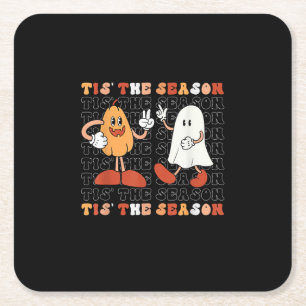 Dessous-de-verre Carré En Papier C'est la saison Pumpkin Boo Costume Halloween des