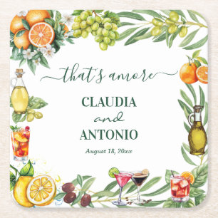 Dessous-de-verre Carré En Papier C'est l'Amour Mariage Citrus Italien